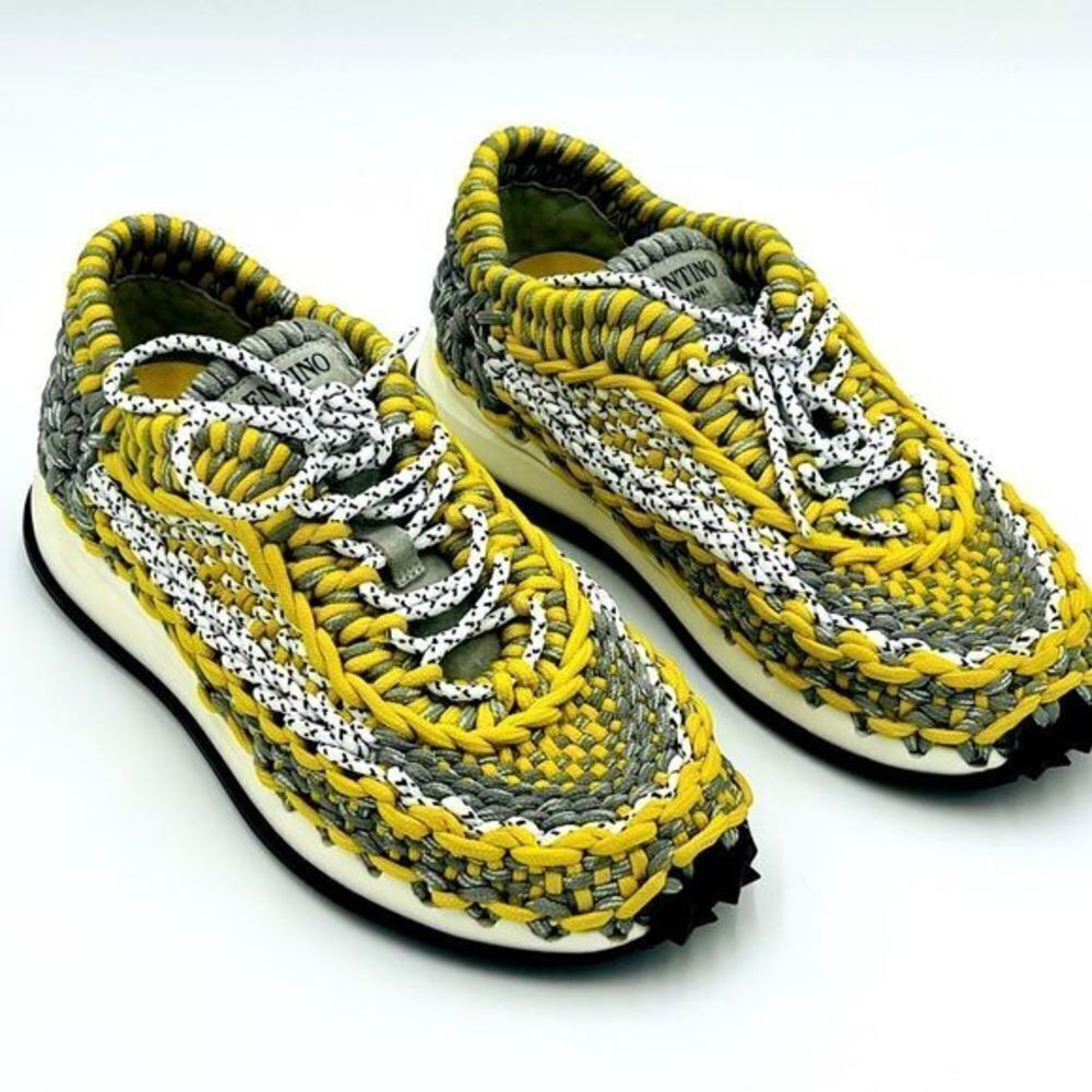 Valentino Garavani Woven Crochet Sneakers Men's sz US 8 (41 EU) Authentic - Picture 1 of 5